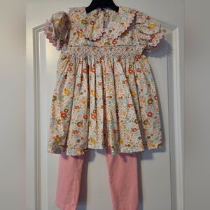 Floral Kids Matching Set with Pink Pants